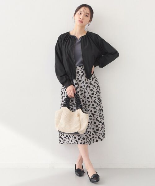 index / インデックス テーラードジャケット | マイクロリサイクルポリエステルノーカラーブルゾン【洗濯機OK／接触冷感／防シワ】 | 詳細2