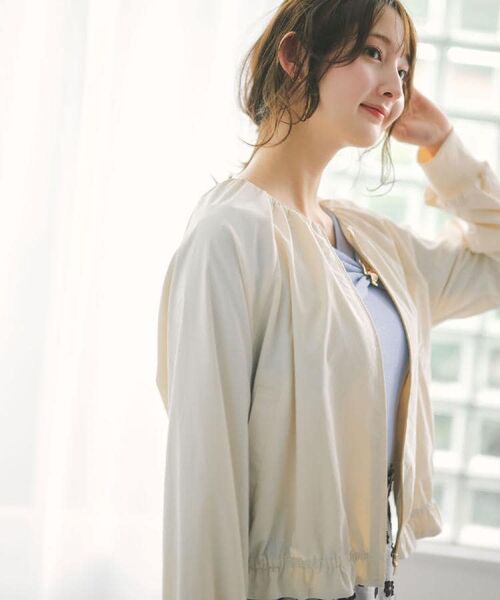 index / インデックス テーラードジャケット | ノーカラーブルゾン【洗濯機OK/接触冷感/防シワ】 | 詳細21