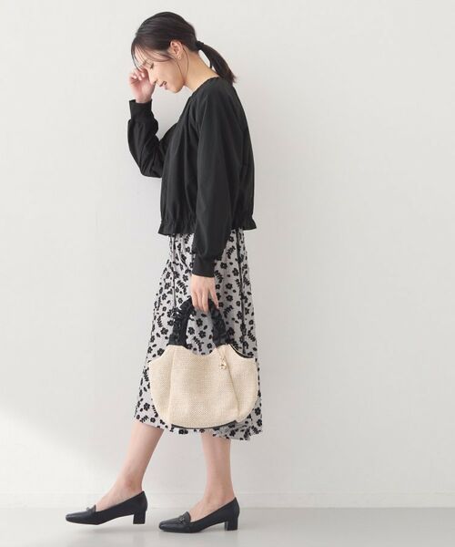 index / インデックス テーラードジャケット | マイクロリサイクルポリエステルノーカラーブルゾン【洗濯機OK／接触冷感／防シワ】 | 詳細3