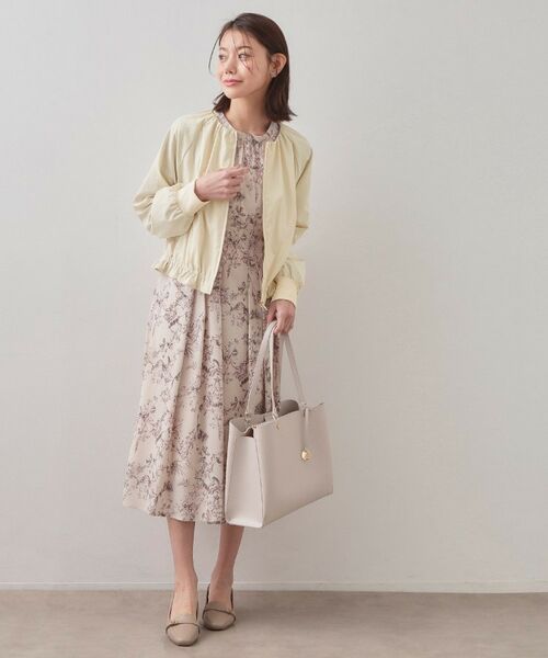 index / インデックス テーラードジャケット | マイクロリサイクルポリエステルノーカラーブルゾン【洗濯機OK／接触冷感／防シワ】 | 詳細6