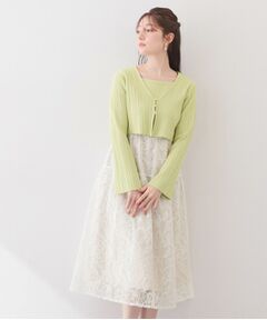 index / インデックス セットアップ | カーディガンセット ドッキングニットワンピース【洗濯機OK】