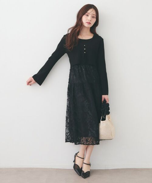 index / インデックス セットアップ | カーディガンセット ドッキングニットワンピース【洗濯機OK】 | 詳細12