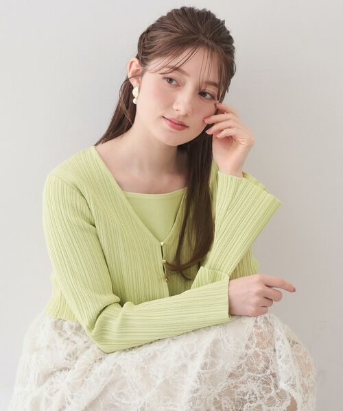 index / インデックス セットアップ | カーディガンセット ドッキングニットワンピース【洗濯機OK】 | 詳細15