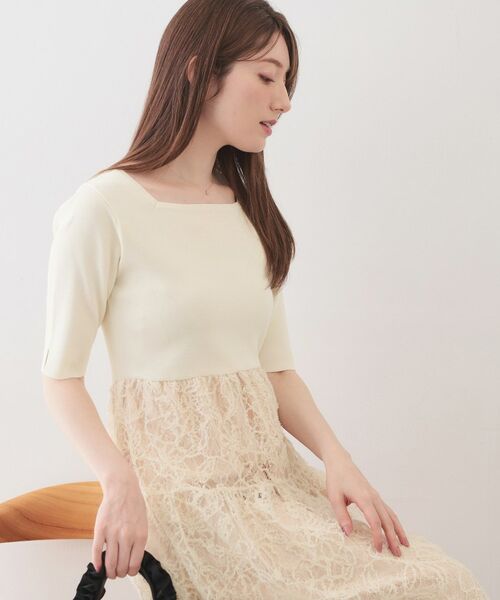 index / インデックス セットアップ | カーディガンセット ドッキングニットワンピース【洗濯機OK】 | 詳細2