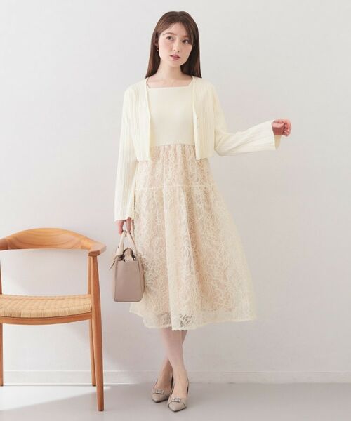 index / インデックス セットアップ | カーディガンセット ドッキングニットワンピース【洗濯機OK】 | 詳細4