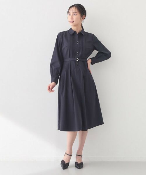 index / インデックス ロング・マキシ丈ワンピース | ベルト付きタックシャツワンピース【洗濯機OK・イージーアイロン】 | 詳細10