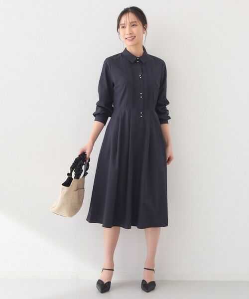 index / インデックス ロング・マキシ丈ワンピース | ベルト付きタックシャツワンピース【洗濯機OK・イージーアイロン】 | 詳細13