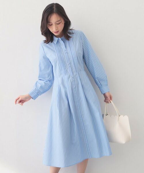 index / インデックス ロング・マキシ丈ワンピース | ベルト付きタックシャツワンピース【洗濯機OK・イージーアイロン】 | 詳細16