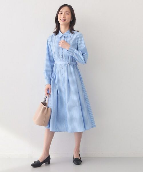 index / インデックス ロング・マキシ丈ワンピース | ベルト付きタックシャツワンピース【洗濯機OK・イージーアイロン】 | 詳細17