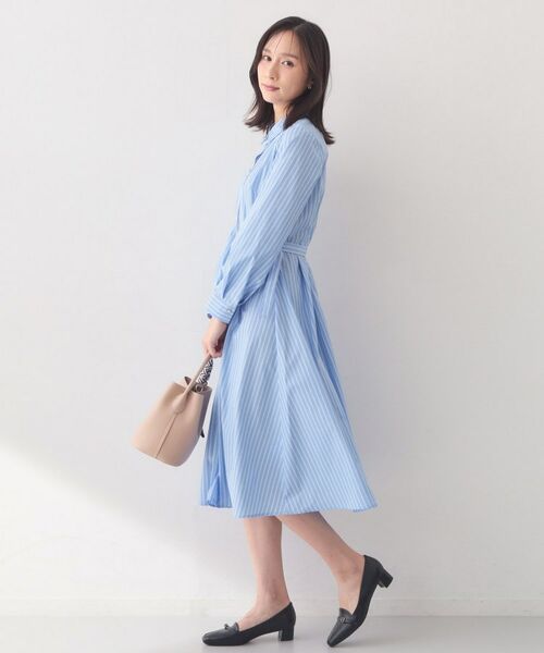 index / インデックス ロング・マキシ丈ワンピース | ベルト付きタックシャツワンピース【洗濯機OK・イージーアイロン】 | 詳細18