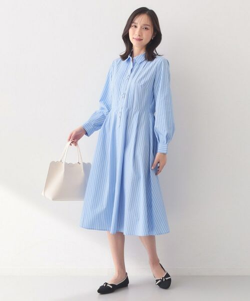 index / インデックス ロング・マキシ丈ワンピース | ベルト付きタックシャツワンピース【洗濯機OK・イージーアイロン】 | 詳細20