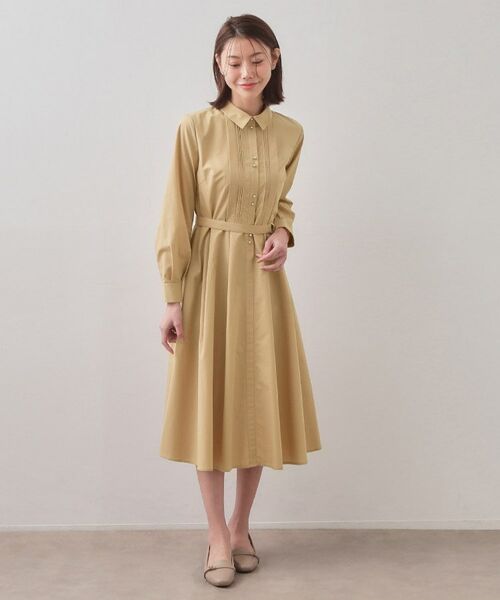 index / インデックス ロング・マキシ丈ワンピース | ベルト付きタックシャツワンピース【洗濯機OK・イージーアイロン】 | 詳細22