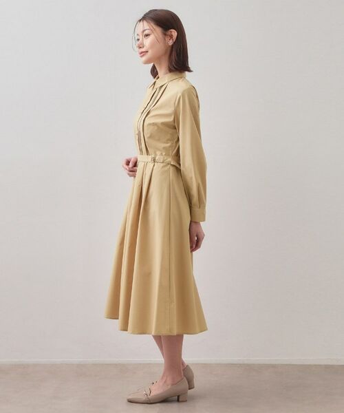 index / インデックス ロング・マキシ丈ワンピース | ベルト付きタックシャツワンピース【洗濯機OK・イージーアイロン】 | 詳細23