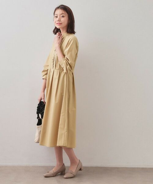 index / インデックス ロング・マキシ丈ワンピース | ベルト付きタックシャツワンピース【洗濯機OK・イージーアイロン】 | 詳細6