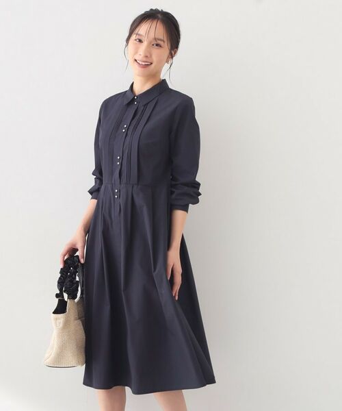 index / インデックス ロング・マキシ丈ワンピース | ベルト付きタックシャツワンピース【洗濯機OK・イージーアイロン】 | 詳細9