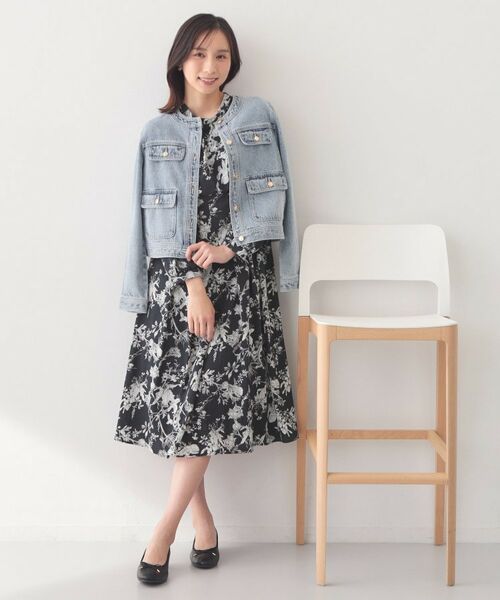 index / インデックス ロング・マキシ丈ワンピース | フラワーハイネックタックワンピース【洗濯機OK／イージーアイロン／防シワ】 | 詳細11