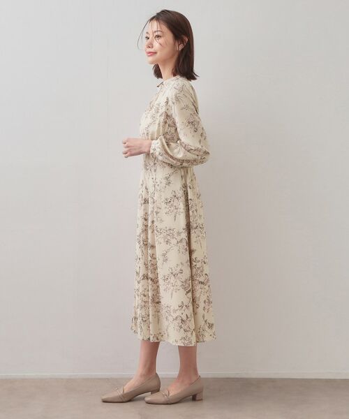 index / インデックス ロング・マキシ丈ワンピース | フラワーハイネックタックワンピース【洗濯機OK／イージーアイロン／防シワ】 | 詳細14