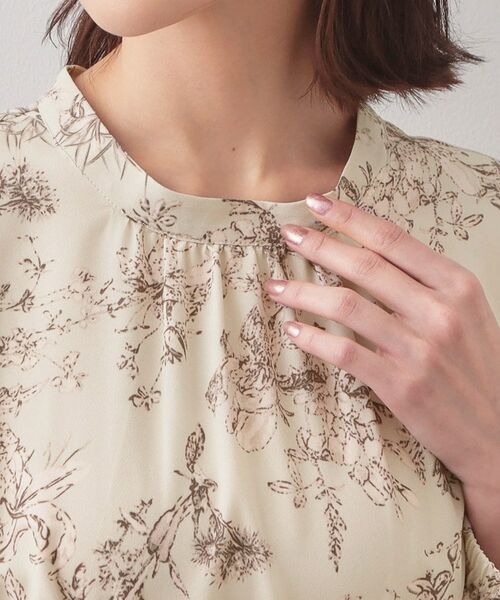 index / インデックス ロング・マキシ丈ワンピース | フラワーハイネックタックワンピース【洗濯機OK／イージーアイロン／防シワ】 | 詳細16