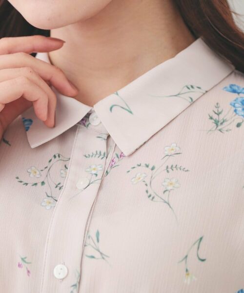 index / インデックス ミニ丈・ひざ丈ワンピース | 花柄衿付きプリーツフレアワンピース【洗濯機OK/イージーアイロン】 | 詳細16