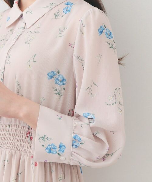 index / インデックス ミニ丈・ひざ丈ワンピース | 花柄衿付きプリーツフレアワンピース【洗濯機OK/イージーアイロン】 | 詳細17