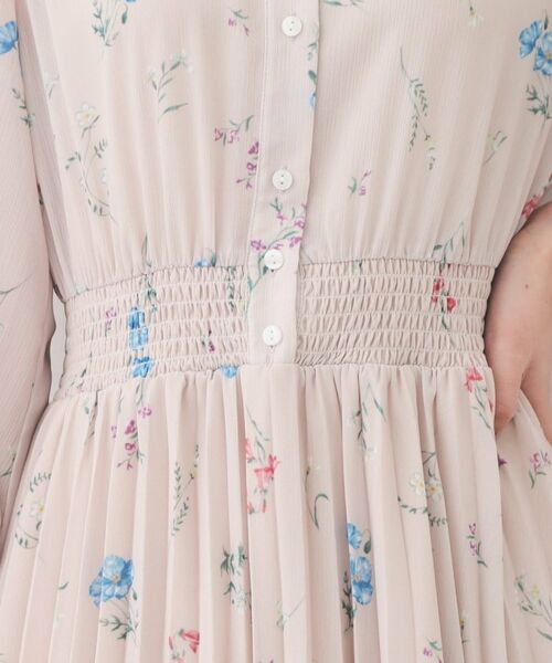 index / インデックス ミニ丈・ひざ丈ワンピース | 花柄衿付きプリーツフレアワンピース【洗濯機OK/イージーアイロン】 | 詳細18