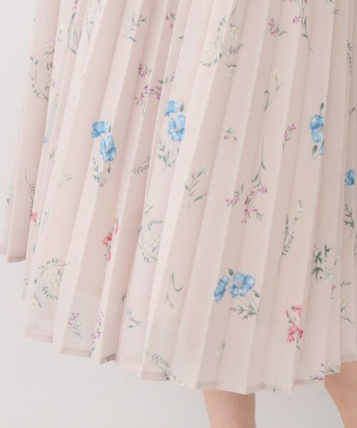 index / インデックス ミニ丈・ひざ丈ワンピース | 花柄衿付きプリーツフレアワンピース【洗濯機OK/イージーアイロン】 | 詳細19