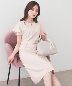 index / インデックス ミニ丈・ひざ丈ワンピース | Iラインフレアスリーブワンピース【洗濯機OK/接触冷感/UVケア】《XS～3L/6col》