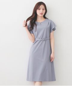 index / インデックス ミニ丈・ひざ丈ワンピース | Iラインフレアスリーブワンピース【洗濯機OK/接触冷感/UVケア】《XS～3L/6col》