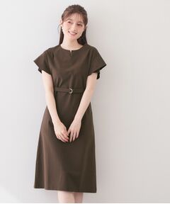 index / インデックス ミニ丈・ひざ丈ワンピース | Iラインフレアスリーブワンピース【洗濯機OK/接触冷感/UVケア】《XS～3L/6col》