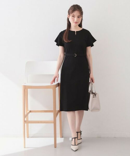 index / インデックス ミニ丈・ひざ丈ワンピース | Iラインフレアスリーブワンピース【洗濯機OK/接触冷感/UVケア】《XS～3L/6col》 | 詳細10