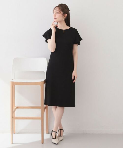 index / インデックス ミニ丈・ひざ丈ワンピース | Iラインフレアスリーブワンピース【洗濯機OK/接触冷感/UVケア】《XS～3L/6col》 | 詳細12