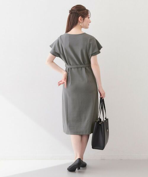 index / インデックス ミニ丈・ひざ丈ワンピース | Iラインフレアスリーブワンピース【洗濯機OK/接触冷感/UVケア】《XS～3L/6col》 | 詳細3