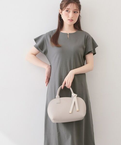 index / インデックス ミニ丈・ひざ丈ワンピース | Iラインフレアスリーブワンピース【洗濯機OK/接触冷感/UVケア】《XS～3L/6col》 | 詳細4