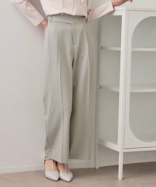 index / インデックス パンツ | セットアップ対応 2タックワイドパンツ【洗濯機OK・接触冷感・吸水速乾・防シワ・ストレッチ】（グレー(012)）