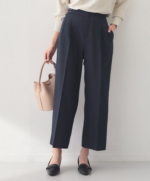 index / インデックス パンツ | セットアップ対応 2タックワイドパンツ【洗濯機OK・接触冷感・吸水速乾・防シワ・ストレッチ】（ネイビー(094)）