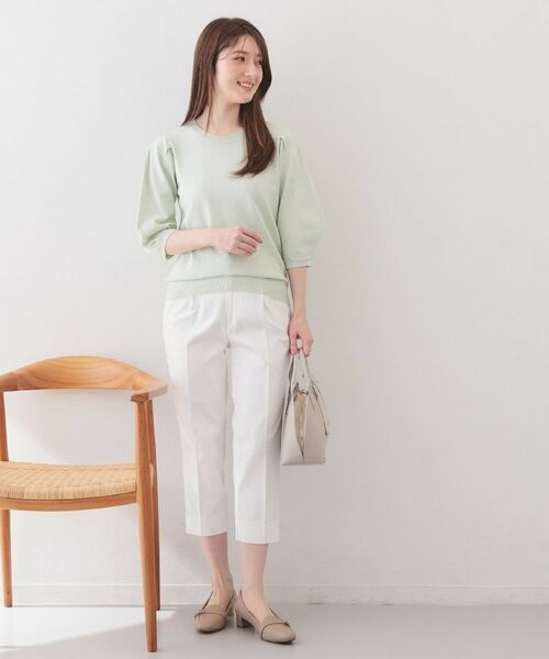 index / インデックス ショート・ハーフ・半端丈パンツ | コンパクトストレッチカプリパンツ【洗濯機OK/吸水速乾/接触冷感/透け防止】 | 詳細2