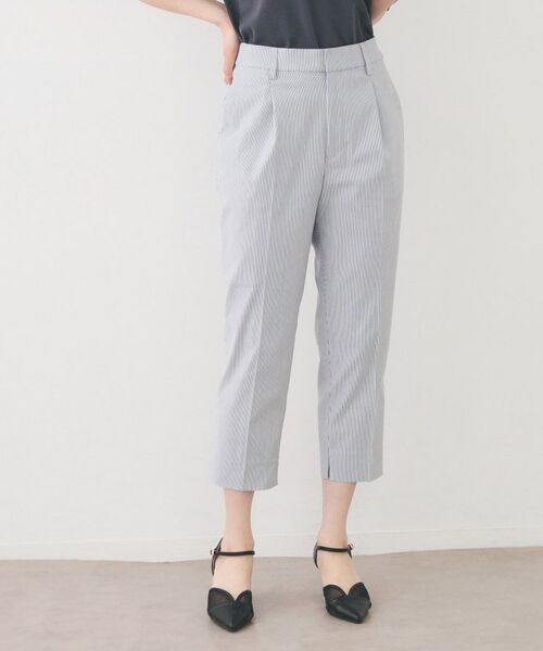 index / インデックス ショート・ハーフ・半端丈パンツ | コンパクトストレッチカプリパンツ【洗濯機OK/吸水速乾/接触冷感/透け防止】(ネイビー(394))