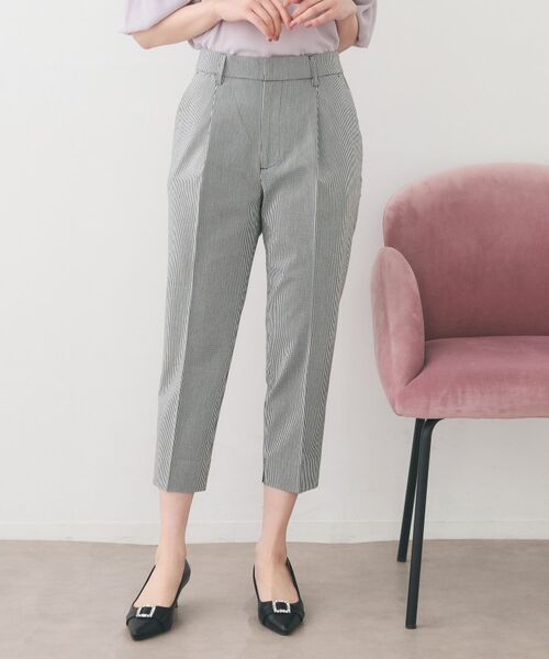 index / インデックス ショート・ハーフ・半端丈パンツ | コンパクトストレッチカプリパンツ【洗濯機OK/吸水速乾/接触冷感/透け防止】(ブラック(219))