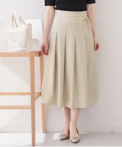 index / インデックス スカート | 麻調ツイルラップ風プリーツスカート【洗濯機OK/イージーアイロン/防シワ】
