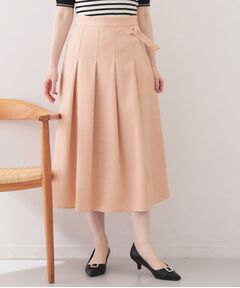 index / インデックス スカート | 麻調ツイルラップ風プリーツスカート【洗濯機OK/イージーアイロン/防シワ】