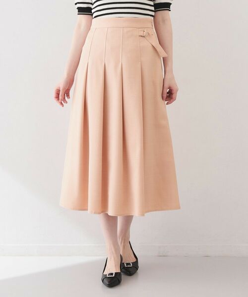 index / インデックス スカート | 麻調ツイルラップ風プリーツスカート【洗濯機OK/イージーアイロン/防シワ】 | 詳細13