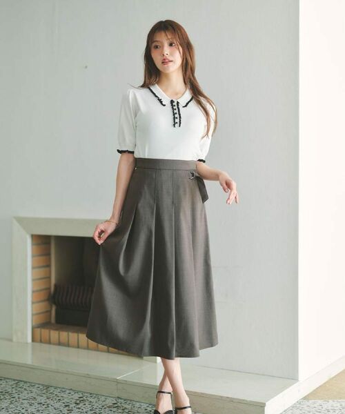 index / インデックス スカート | 麻調ツイルラップ風プリーツスカート【洗濯機OK/イージーアイロン/防シワ】 | 詳細20