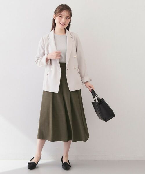 index / インデックス スカート | 麻調ツイルラップ風プリーツスカート【洗濯機OK/イージーアイロン/防シワ】 | 詳細3