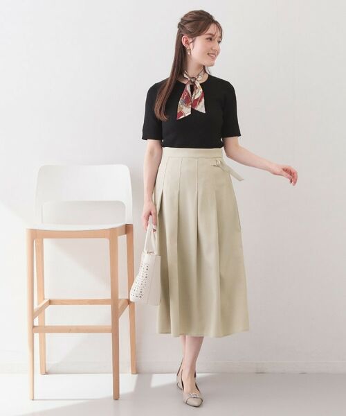 index / インデックス スカート | 麻調ツイルラップ風プリーツスカート【洗濯機OK/イージーアイロン/防シワ】 | 詳細6