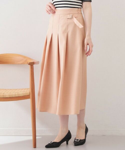 index / インデックス スカート | 麻調ツイルラップ風プリーツスカート【洗濯機OK/イージーアイロン/防シワ】 | 詳細9