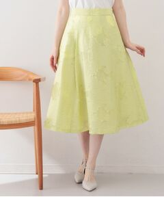 index / インデックス スカート | フラワーカットジャカードタックフレアスカート【洗濯機OK／イージーアイロン】