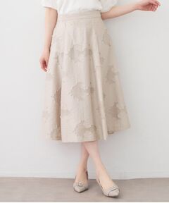 index / インデックス スカート | フラワーカットジャカードタックフレアスカート【洗濯機OK／イージーアイロン】
