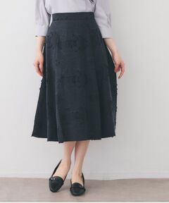 index / インデックス スカート | フラワーカットジャカードタックフレアスカート【洗濯機OK／イージーアイロン】