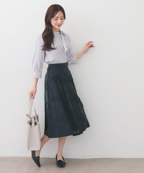 index / インデックス スカート | フラワーカットジャカードタックフレアスカート【洗濯機OK／イージーアイロン】 | 詳細11