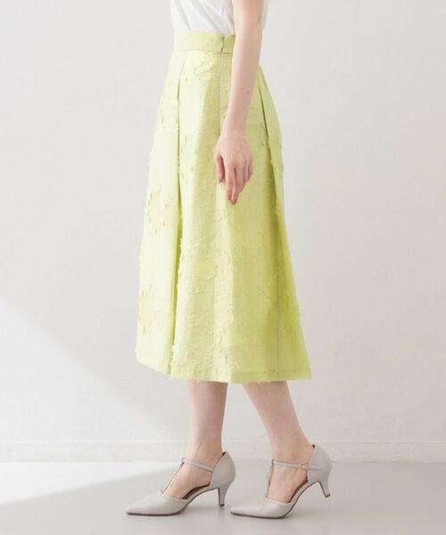 index / インデックス スカート | フラワーカットジャカードタックフレアスカート【洗濯機OK／イージーアイロン】 | 詳細14